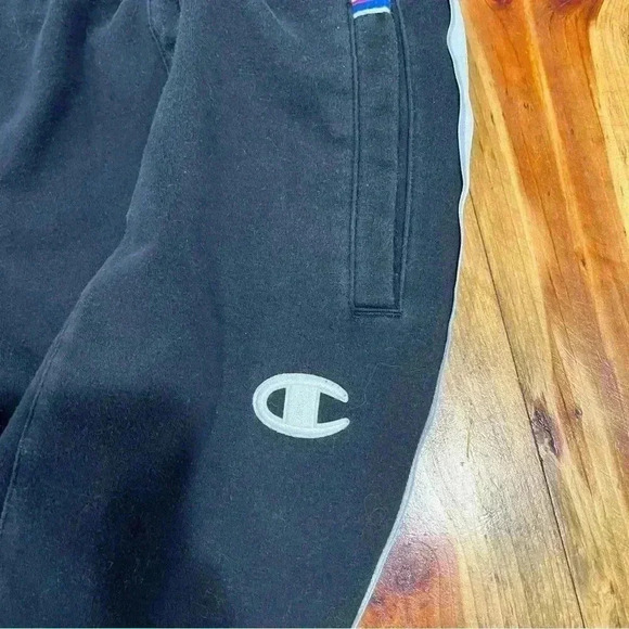 Champion tapered jogger sweatpants w tuxedo logo stripe elastic drawstring waist - Picture 5 of 8